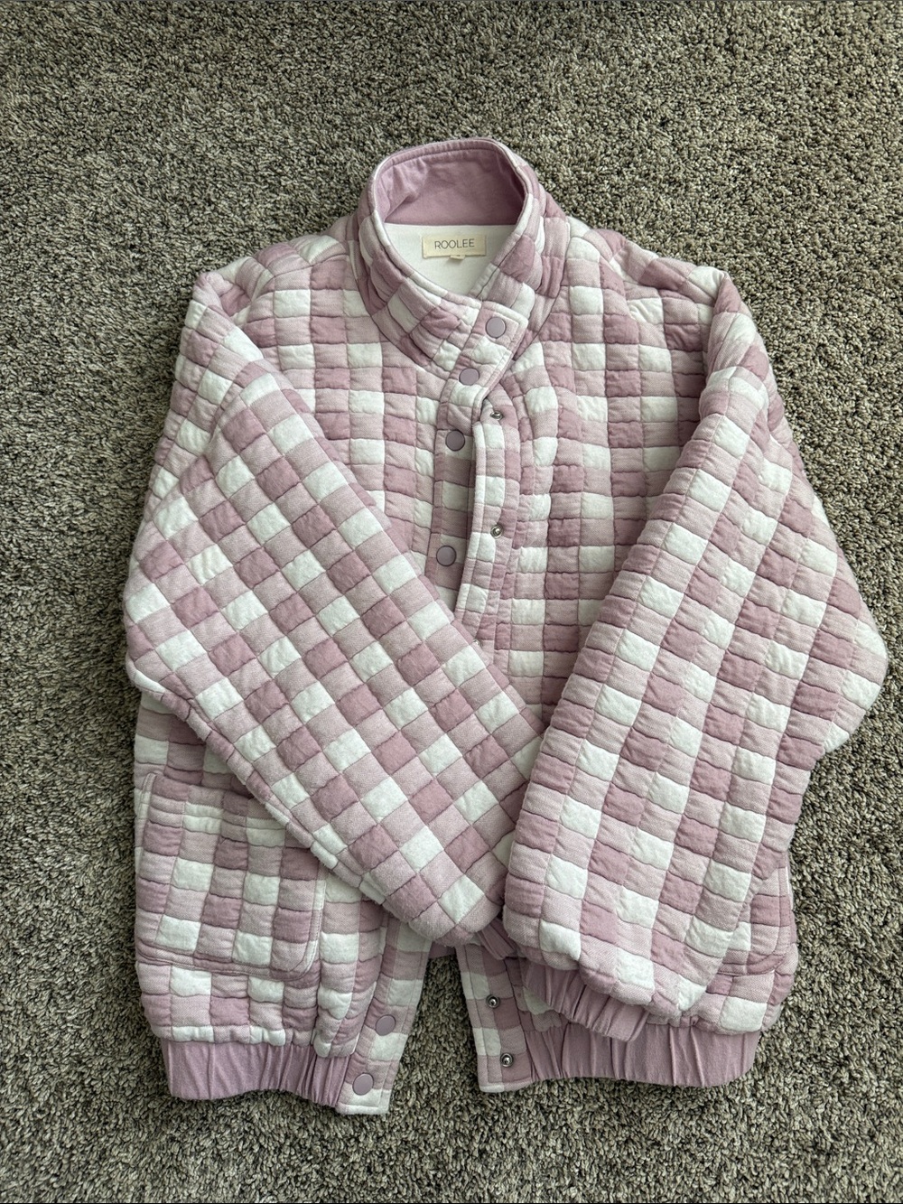 TWO Quilt Jackets - Mommy and Me - Roolee Quilted Pink and White Check Bomber
